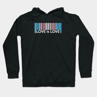 Transgender Pride Flag Barcode - Love is Love Hoodie